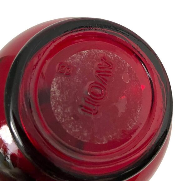 Vintage Avon Ruby Red Glass Strawberry Cruet - Picture 7 of 7